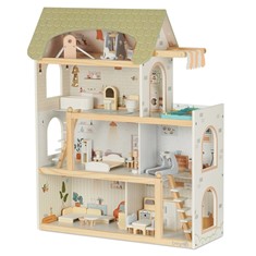 בית בובות מאובזר וילה אורבנית מעץ דגם Wooden Urban Villa Doll House